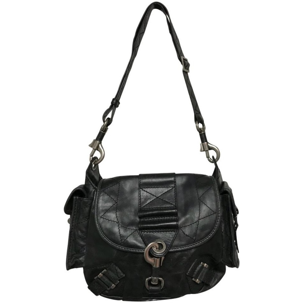 BESSO BLACK LEATHER SHOULDER BAG